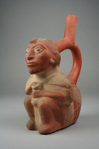 Stirrup Spout Bottle with Figure