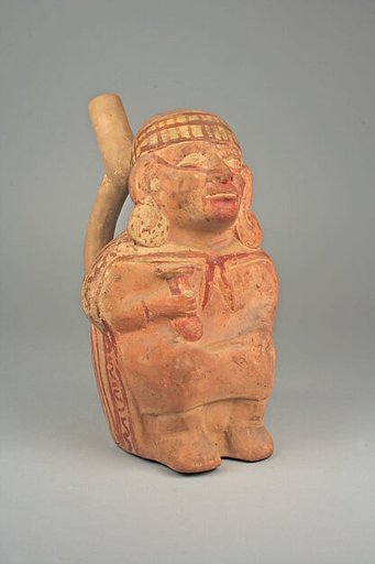 Stirrup Spout Bottle with Figure