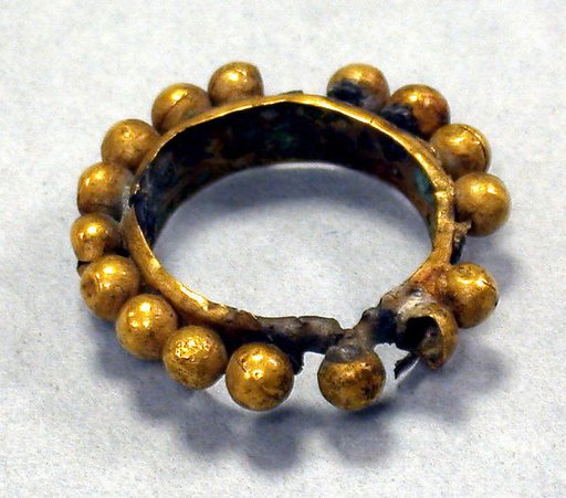 Hammered Gold Band with Bells