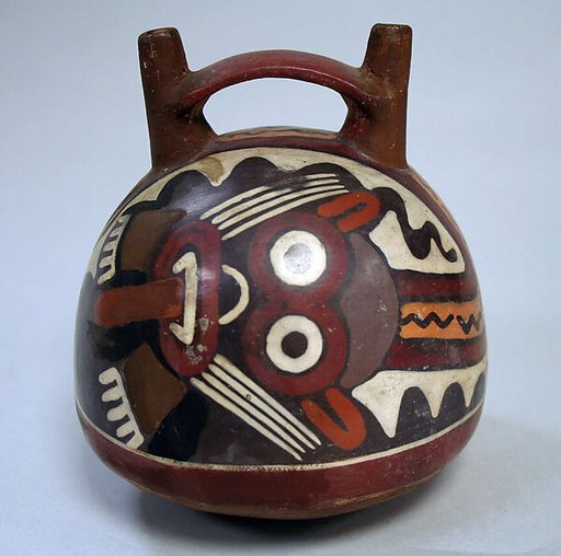 Double Spout and Bridge Bottle with Face