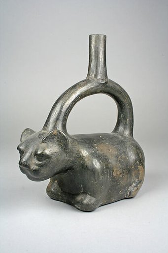Stirrup Spout Bottle with Cat