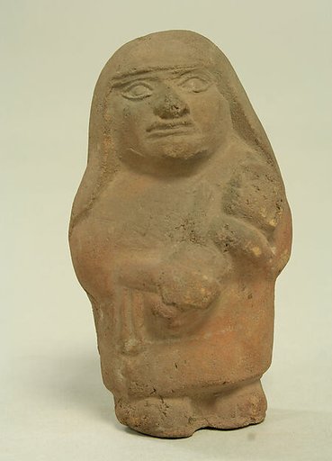Standing Ceramic Figure with Child