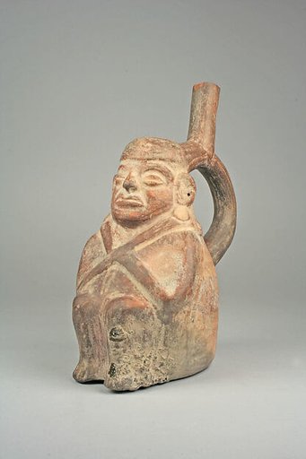 Stirrup Spout Bottle with Figure