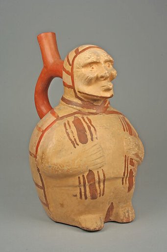 Stirrup Spout Bottle with Figure