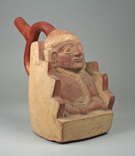 Stirrup Spout Bottle with Figure
