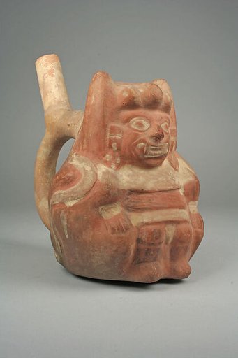 Stirrup Spout Bottle with Figure