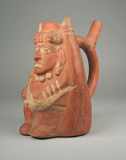Stirrup Spout Bottle with Figure