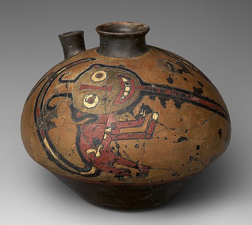 Jar with flying figure (the Oculate Being)