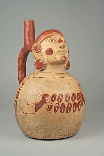 Stirrup Spout Bottle with Figure
