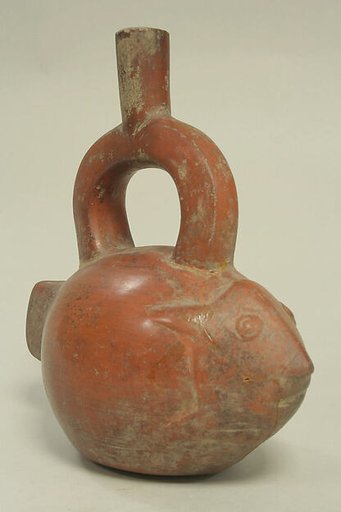 Stirrup Spout Bottle with Fish