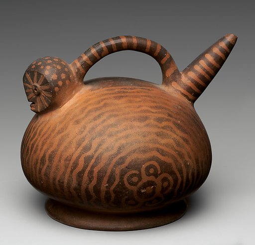 Spout-and-bridge bottle with owl head