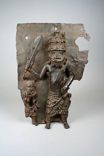 Plaque Fragment with Warrior and Attendant