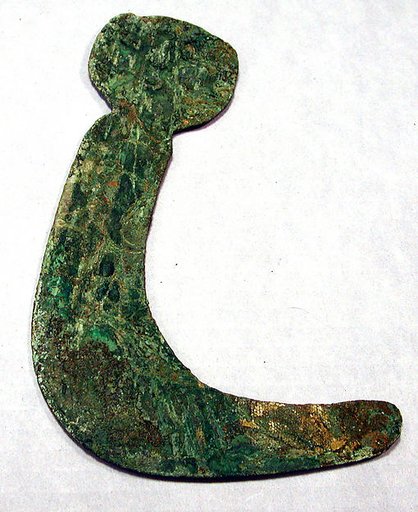 Copper Knife with Sickle Shaped Blade