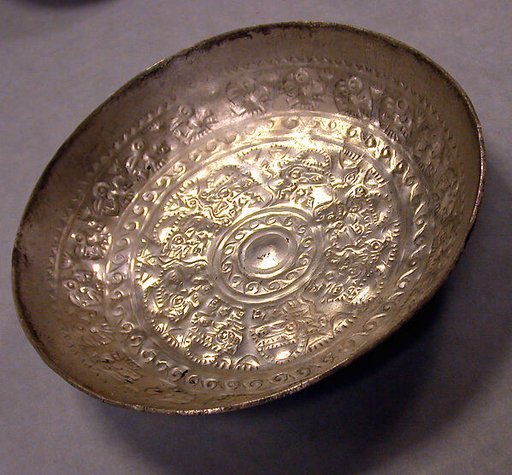 Pair of bowls with repoussé work
