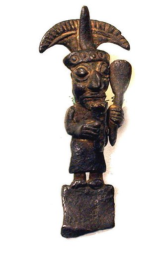 Copper Tumi Fragment with Figure