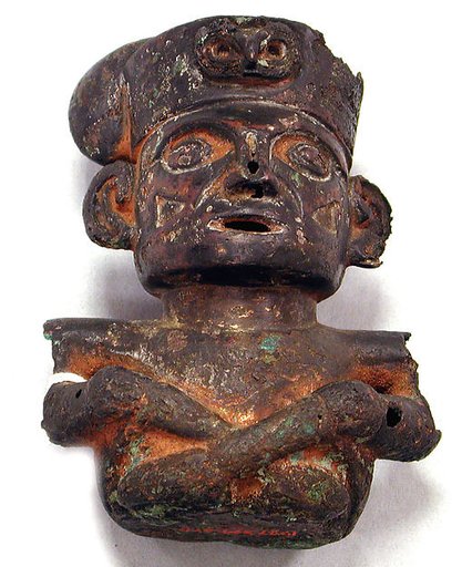 Copper Seated Male Figure