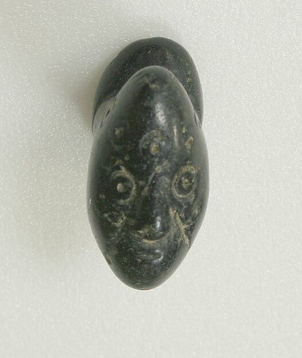 Elongated Stone Labret with Face