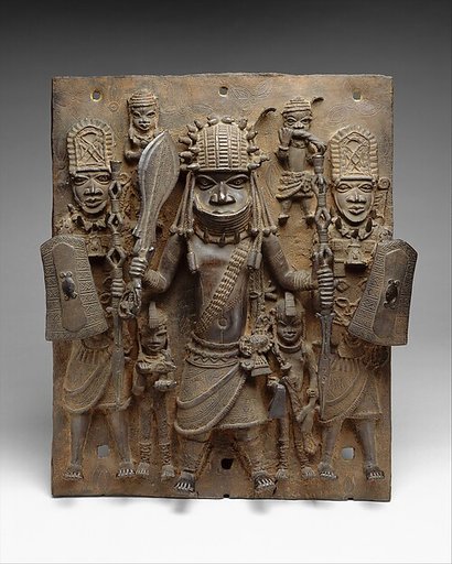 Plaque with Warrior and Attendants