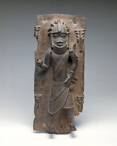 Plaque with Court Official Holding a Protective Rattle