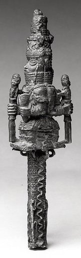 Staff finial with seated ọ́bà
