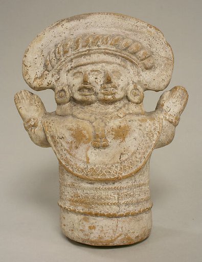 Two-headed figure rattle