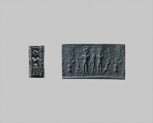 Cylinder seal and modern impression: combat between men and a lion