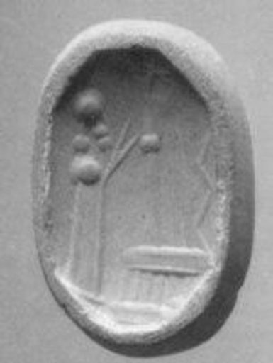 Stamp seal (octagonal pyramid) with cultic scene
