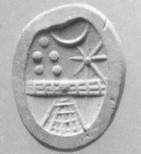 Stamp seal (scaraboid) with divine symbols