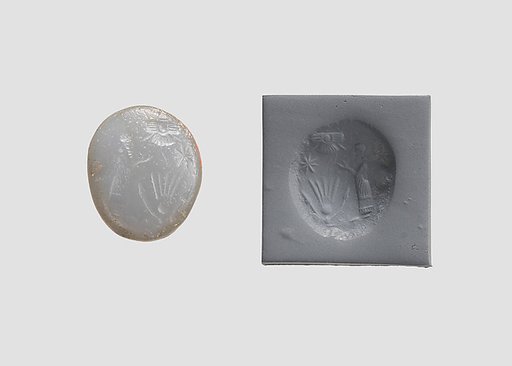 Stamp seal (oval conoid) with cultic scene