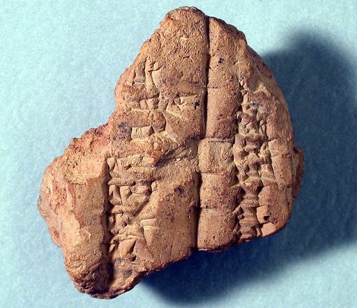 Cuneiform tablet: fragment of Syllabary B