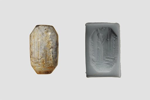 Stamp seal (octagonal pyramid) with cultic scene