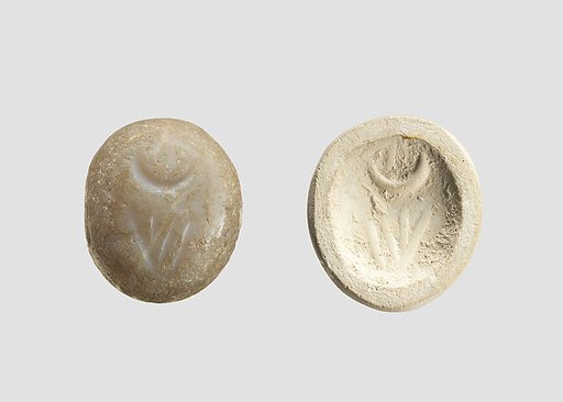 Stamp seal (oval conoid) with divine symbols