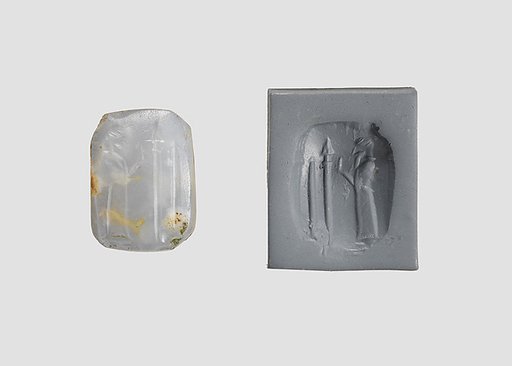 Stamp seal (octagonal pyramid) with cultic scene