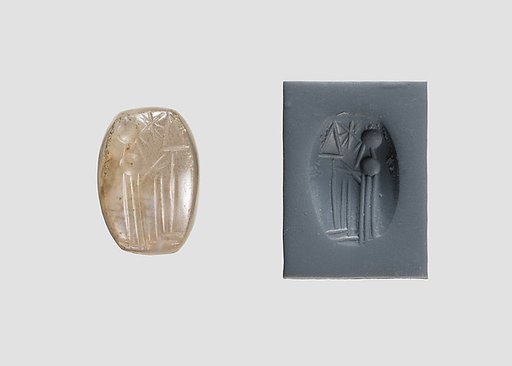 Stamp seal (oval conoid) with cultic scene