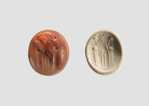 Stamp seal (oval conoid) with cultic scene