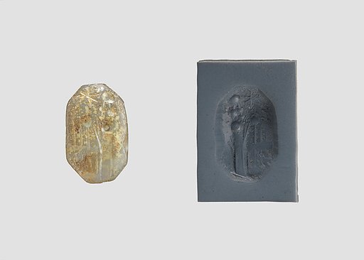 Stamp seal (octagonal pyramid) with cultic scene
