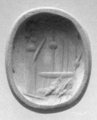 Stamp seal (oval conoid) with cultic scene