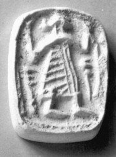 Rectangular stamp seal with gable-head handle