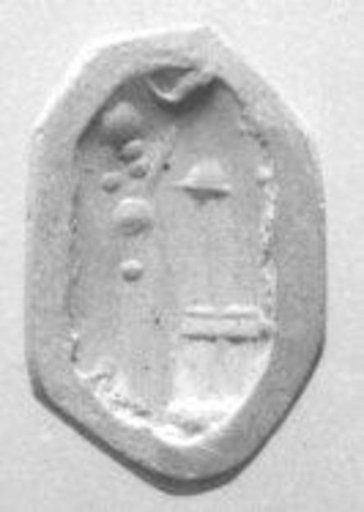Stamp seal (octagonal pyramid) with cultic scene
