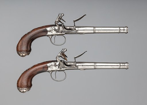 Pair of Flintlock Turn-Off Pistols