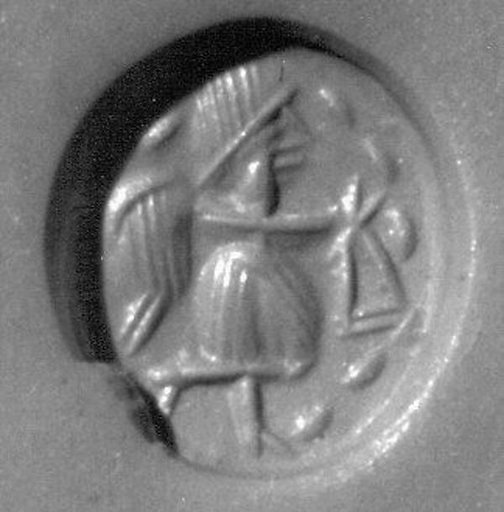 Stamp seal and modern impression: winged figure