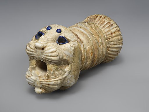Ornament with heads of roaring lions, possibly the terminal of a sword or dagger hilt