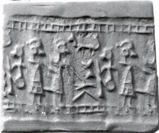 Cylinder seal and modern impression: cultic banquet scene
