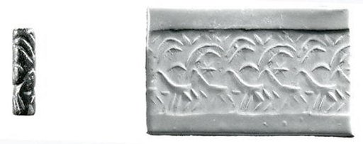Cylinder seal and modern impression: two striding goats