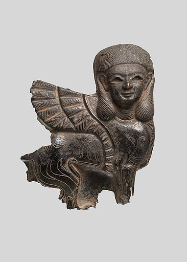 Plaque in the form of a sphinx