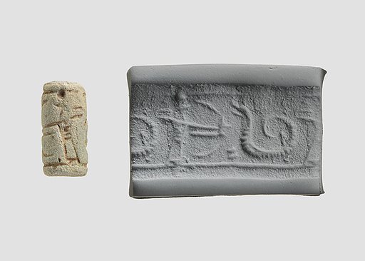 Cylinder seal with hunting scene