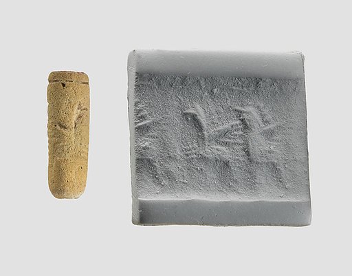 Cylinder seal with monsters or animals