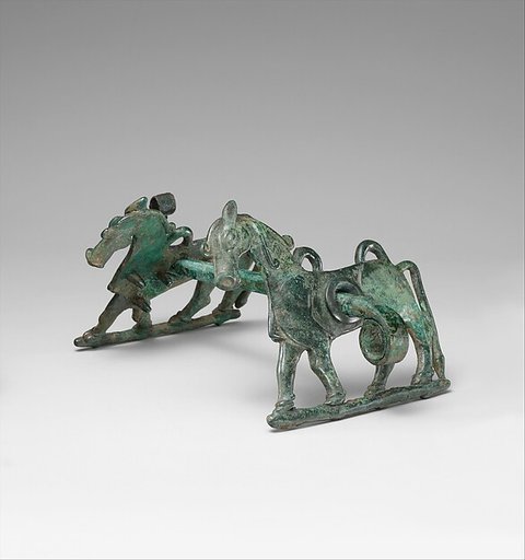 Horse bit with cheekpieces in form of a horse