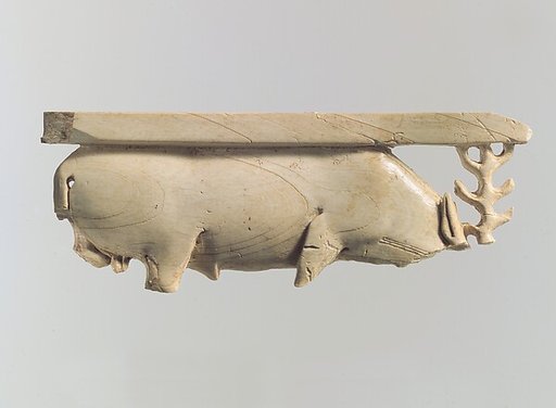 Openwork furniture plaque with a grazing stag