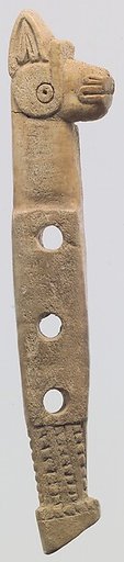 Horse bit cheekpiece in form of a horse's head and hoof